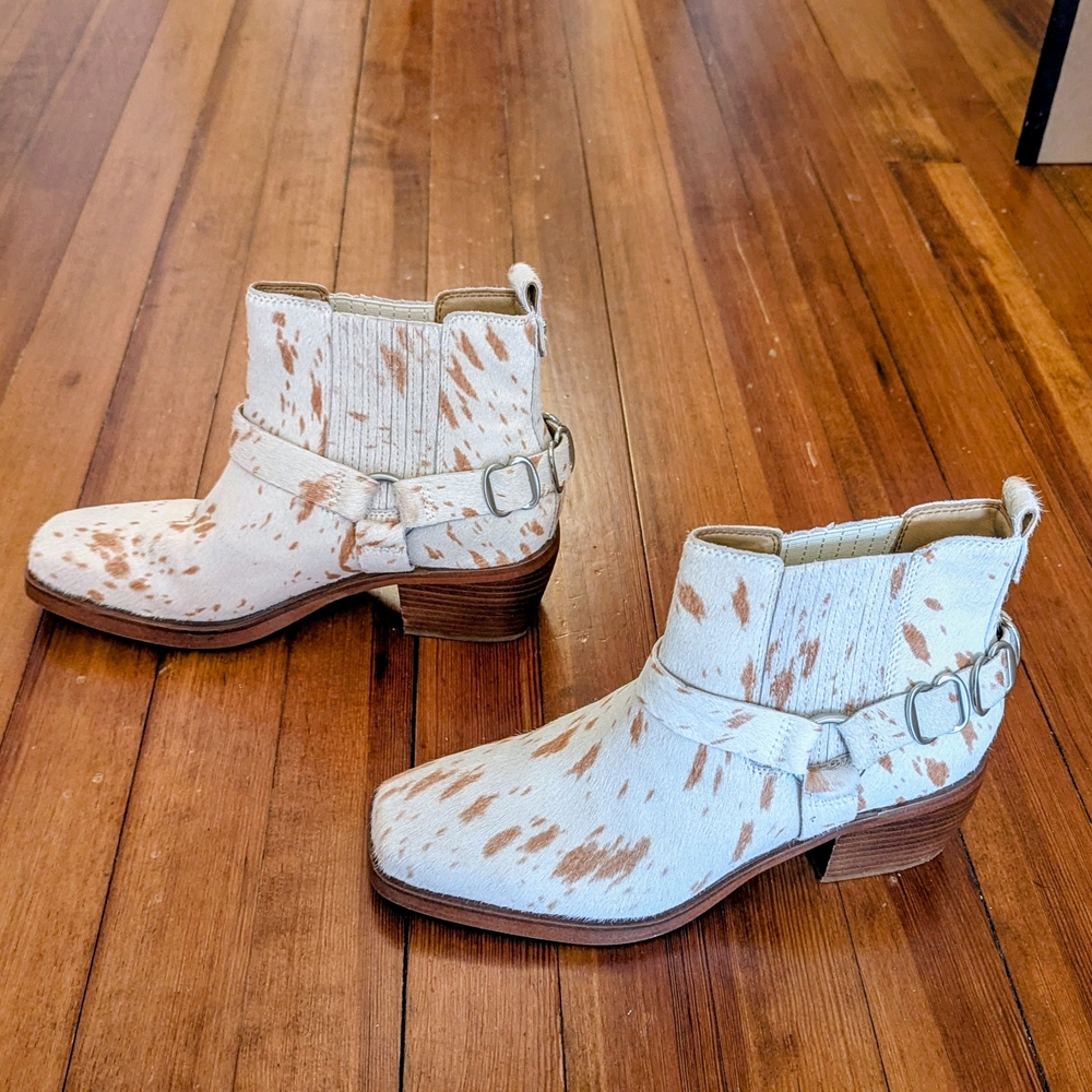 Cow Print Ankle Boots